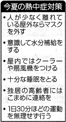 コロナ禍の今夏の熱中症対策